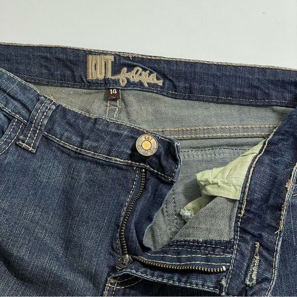 Kut From The Kloth Mid Rise Boot Cut Denim Blue Jeans Size 12 / 14 - Picture 4 of 11